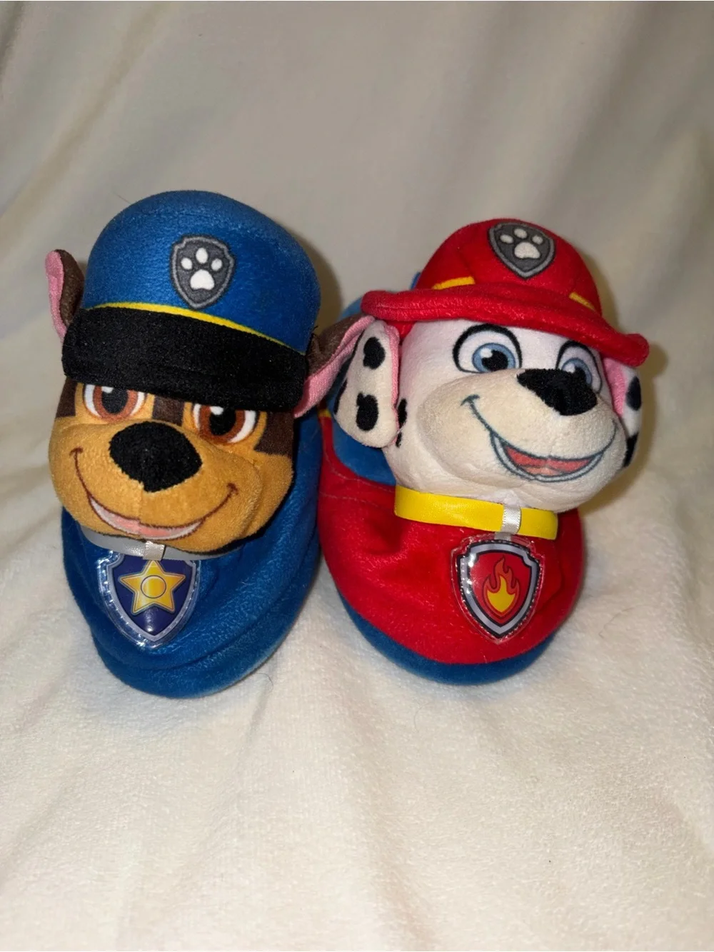 Paw Patrol Plush Character Slippers in Blue and Red boy size 7/8